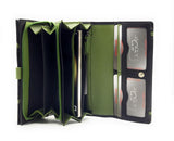 Jockey Club XL echt Leder Damen Geldbörse Portemonnaie 16 Kartenfächer mit RFID Schutz grün