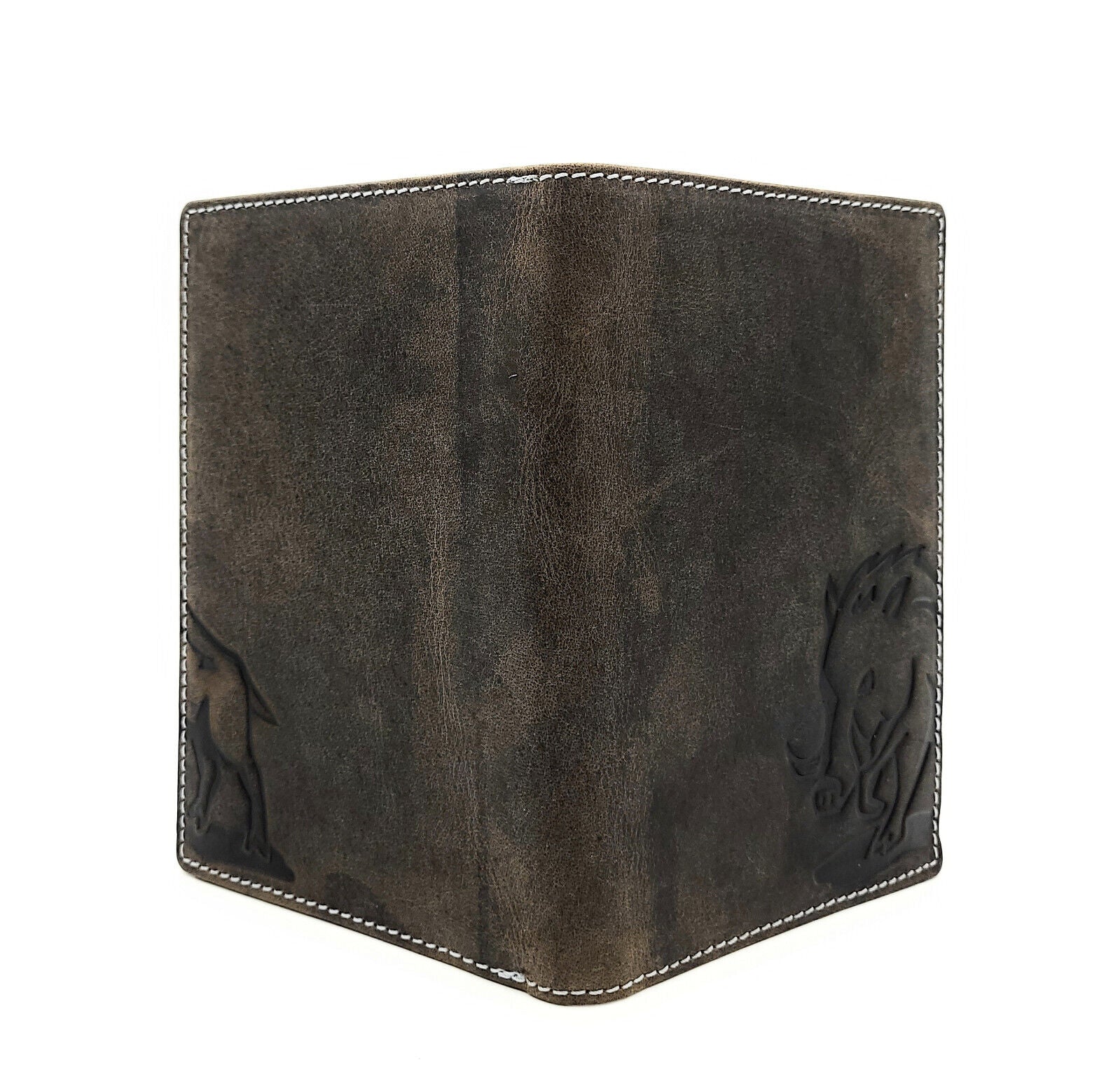Jockey Club echt Leder Passhülle Etui Hülle Dokumenten Mappe Wildsau Wildschwein duo grau