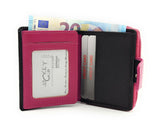 Jockey Club echt Leder Mini Geldbörse Portemonnaie mit RFID Schutz pink