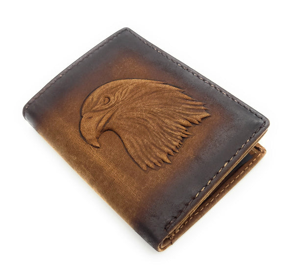 Jockey Club echt Leder Mini Geldbörse Portemonnaie 3D Adler mit RFID NFC Schutz