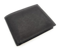 McLean echt Leder Geldbörse Portemonnaie Geldbeutel mit RFID Schutz schwarz grau