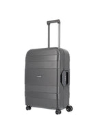 Travelite Korfu Reisekoffer M Trolley Rahmen Koffer 65cm 4 Rad / Rollen TSA schwarz