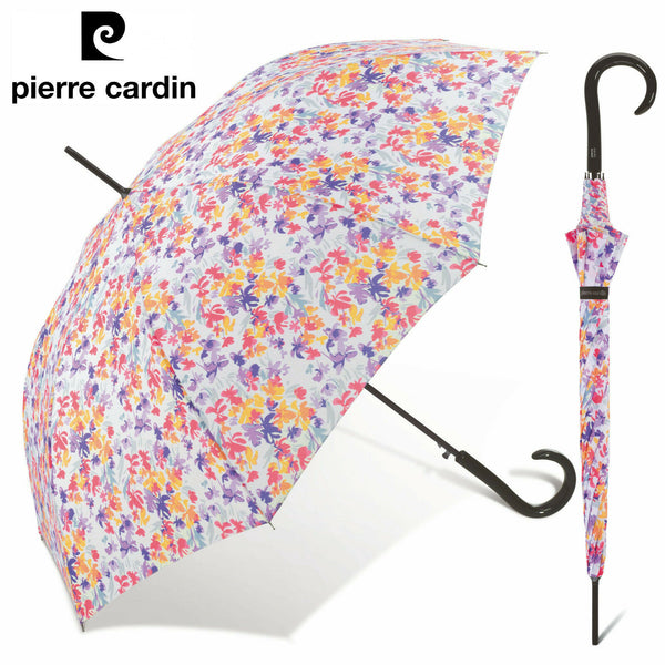 Pierre Cardin Damen Automatik Regenschirm Stockschirm Fleur Printanière beige