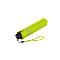 Knirps Rookie Kinder Regenschirm Taschenschirm Schirm leicht reflektierend lime grün