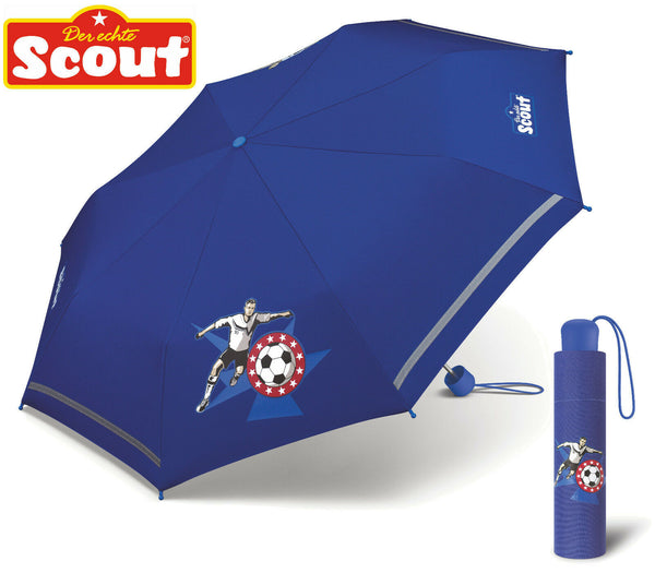 Scout Kinder Regenschirm mit Reflektionsstreifen leicht Fußballstar Fussball