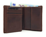Jockey Club echt Leder Mini Geldbörse Portemonnaie Vintage RFID Schutz braun